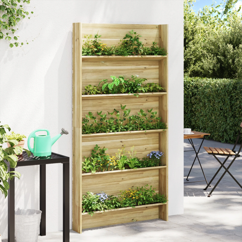 vidaXL Augu plaukti Brūna 90 x 15 x 180 cm Impregnēts priedes koks