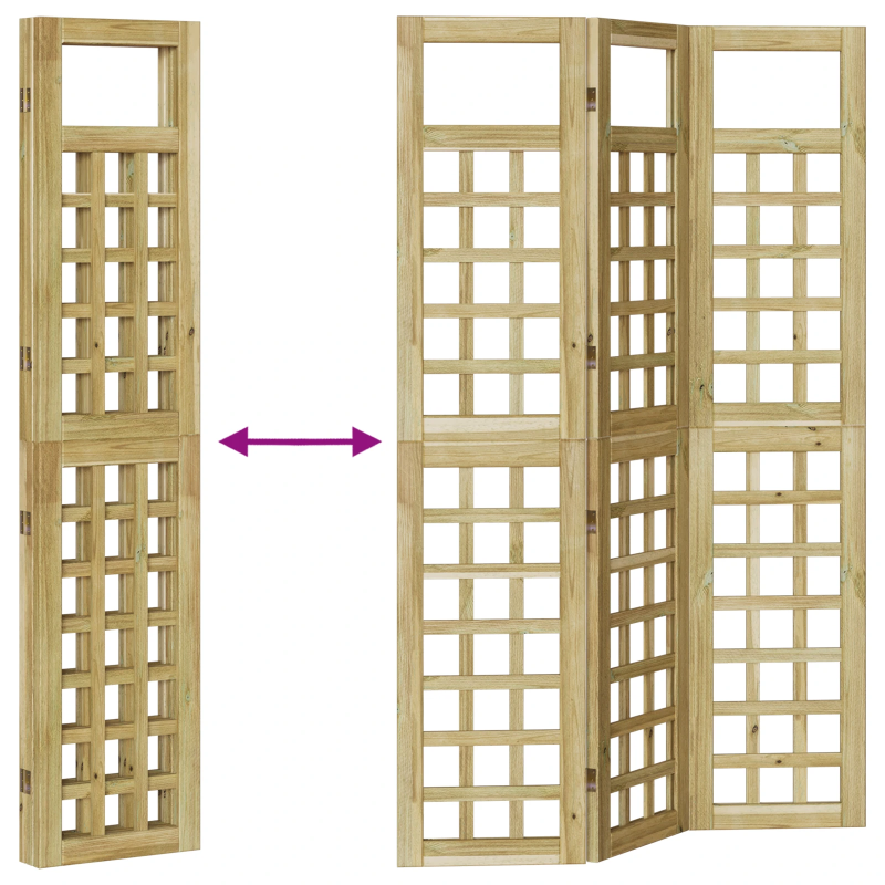 vidaXL Āra privātuma ekrāns Brūna 120 x 180 cm Impregnēts priedes koks