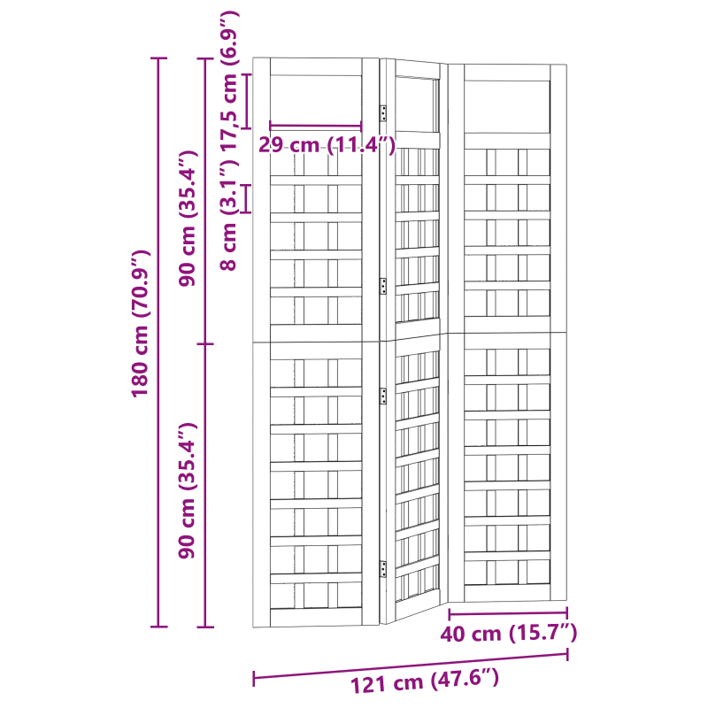 vidaXL Āra privātuma ekrāns Brūna 120 x 180 cm Impregnēts priedes koks