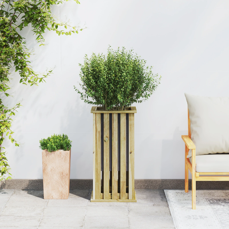 vidaXL Plantu kastēs Brūna 33 x 33 x 65 cm Impregnēts priedes koks