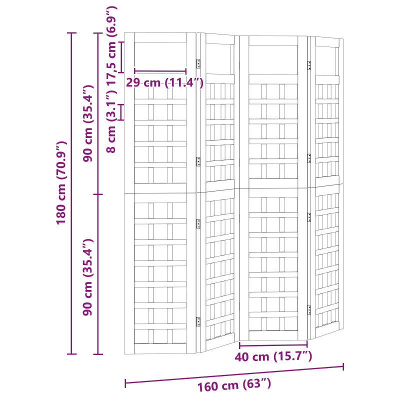 vidaXL Privātuma ekrāns Medus brūns 160 x 180 cm Cieta priede