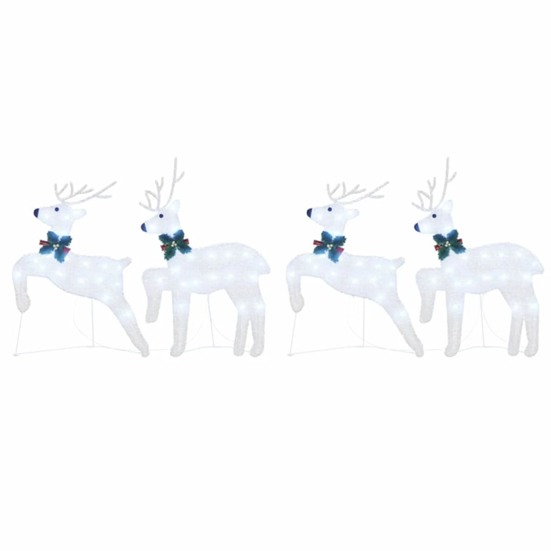 vidaXL LED brieži 4 pcs Sudraba audums