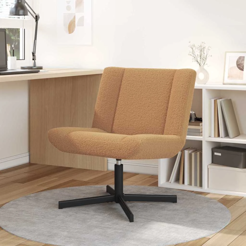 vidaXL Grozāmkrēsls Bēša 63 x 75 x 76 cm Aitas āda