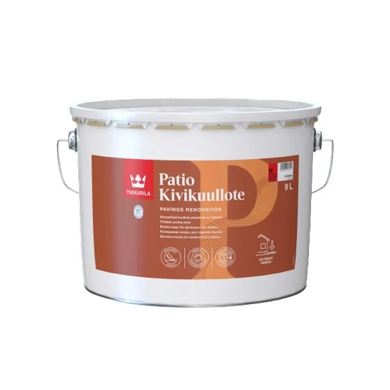 Krāsa betona virsmām Tikkurila Patio Kivikuullote, caurspīdīga, 9 l