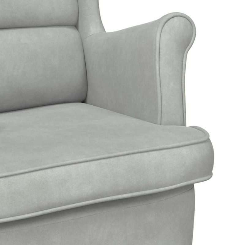 vidaXL atpūtas krēsls Gaiši pelēks 92 x 71 x 91 cm Samts