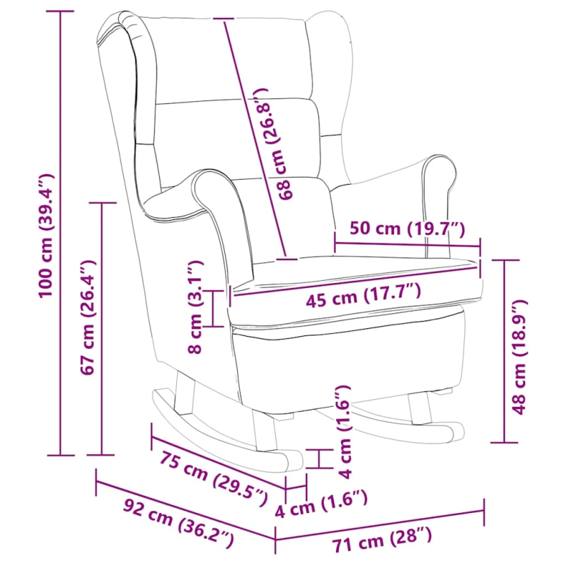 vidaXL Šūpuļkrēsls Tumši pelēks 92 x 71 x 100 cm Saplāksnis