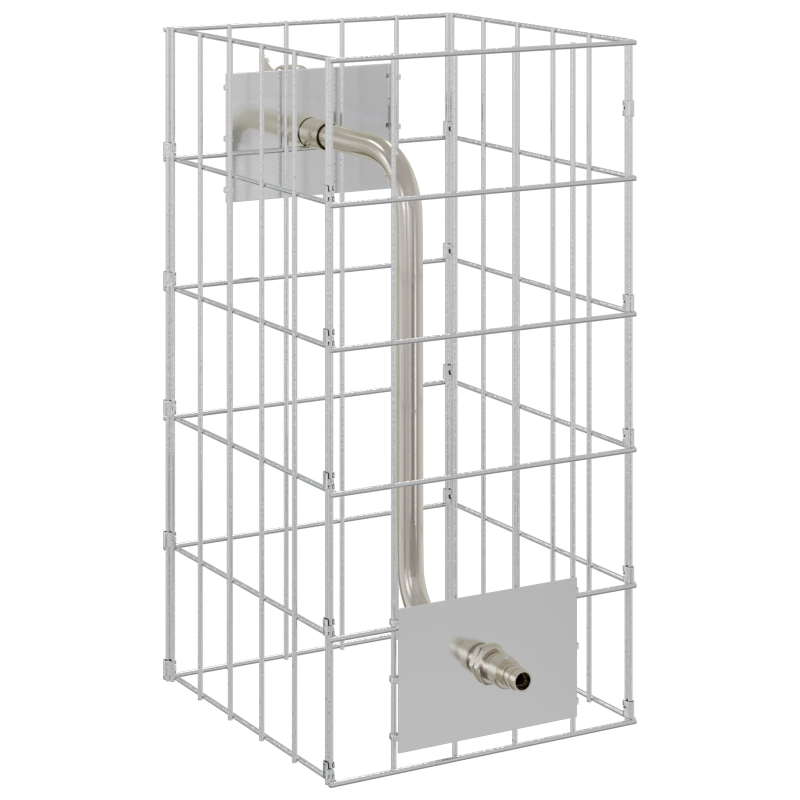 vidaXL Gabiona jaucējkrāns Sudraba 26 x 25 x 50 cm Nerūsējošs tērauds