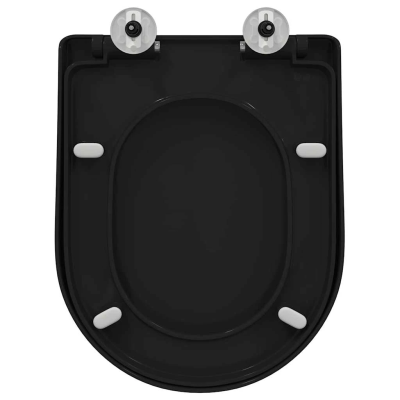 vidaXL Tualetes sēdeklis Melna 48 x 36,5 x 4,5 cm Polipropilēns