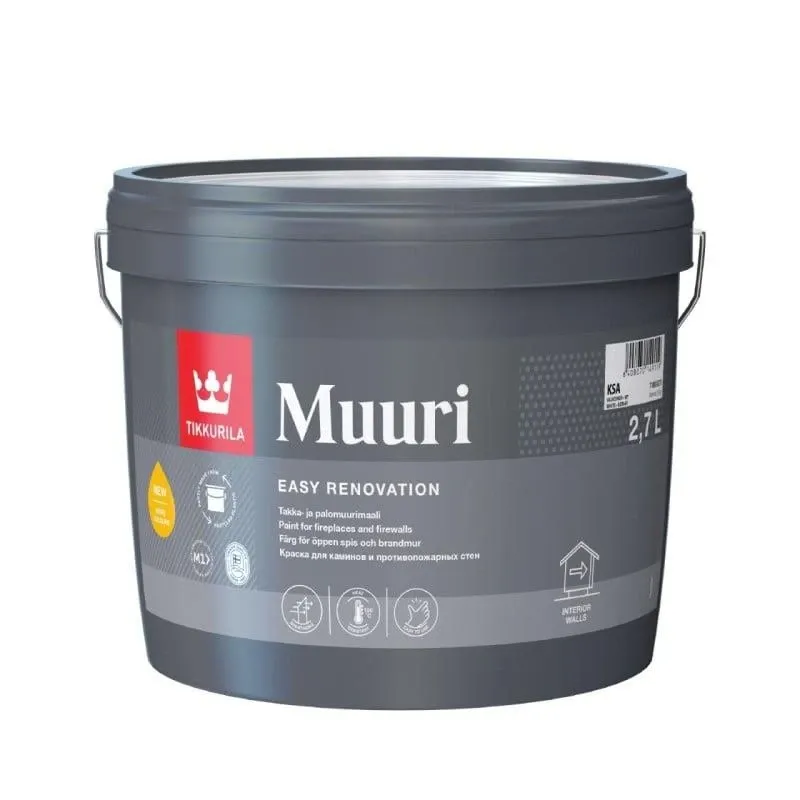 Karstumizturīga krāsa, daudzveidīgs Tikkurila Muuri, balta