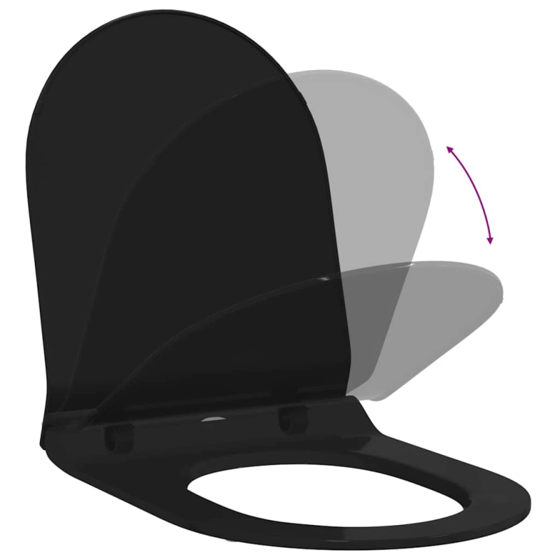 vidaXL Tualetes sēdeklis Melna 48,5 x 36 x 5 cm Polipropilēns