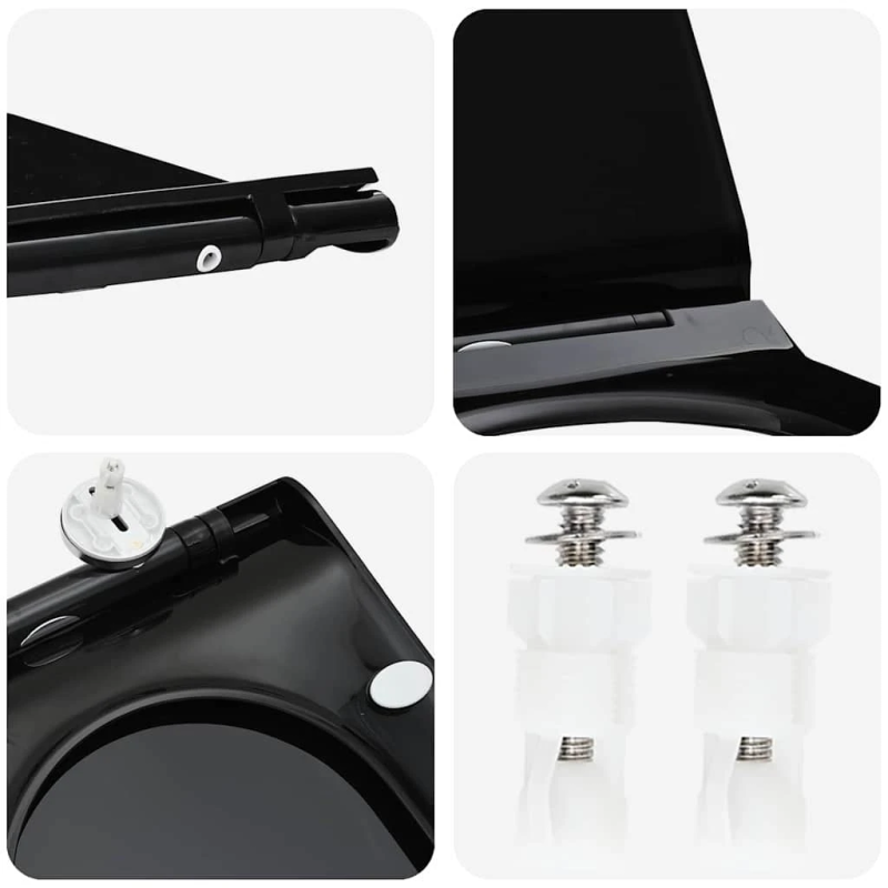 vidaXL Tualetes sēdeklis Melna 48,5 x 36 x 5 cm Polipropilēns