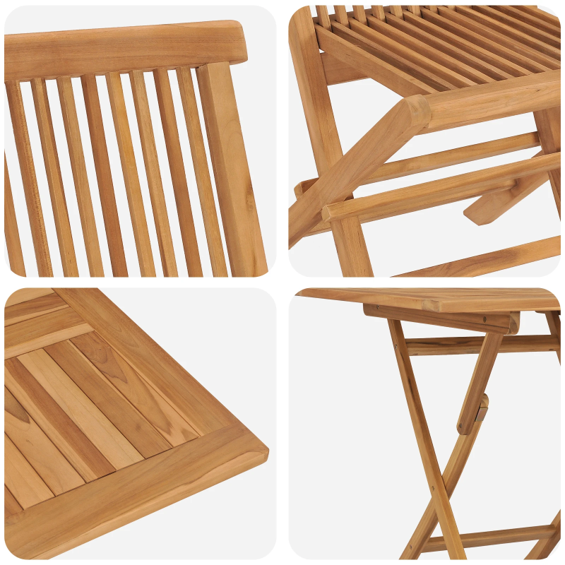 vidaXL Dārza ēdamgalds 3 pcs Brūna Cietā akācijas koks