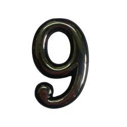 Numeris 9 CR 9. chromo spalvos. 5 cm