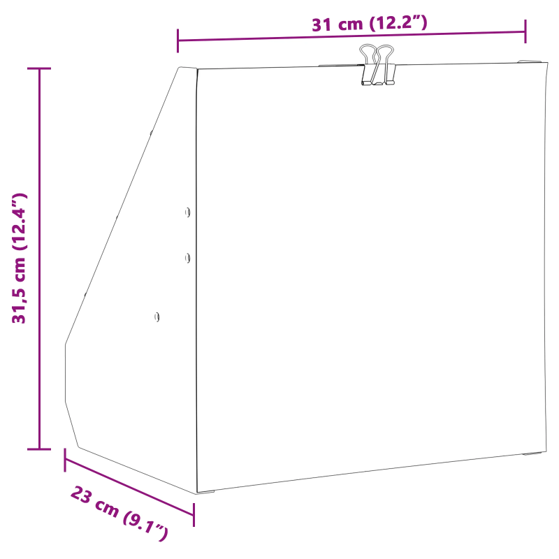 vidaXL Ložu uztvērējs Melna 31 x 23 x 31,5 cm Tērauds