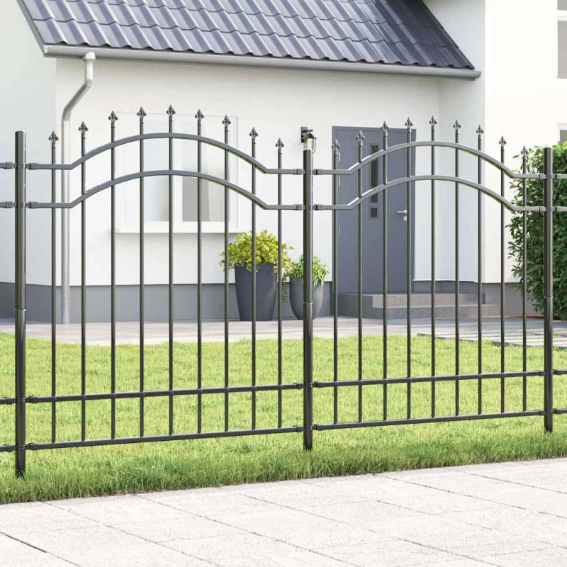 vidaXL Dārza žogs Pelēka 240 x 215 cm Pulverkrāsots tērauds