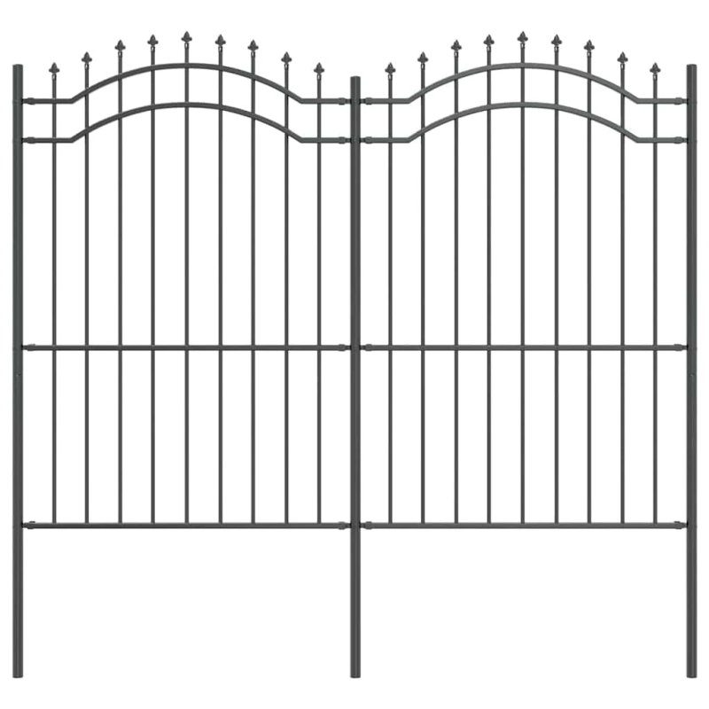 vidaXL Dārza žogs Pelēka 240 x 215 cm Pulverkrāsots tērauds