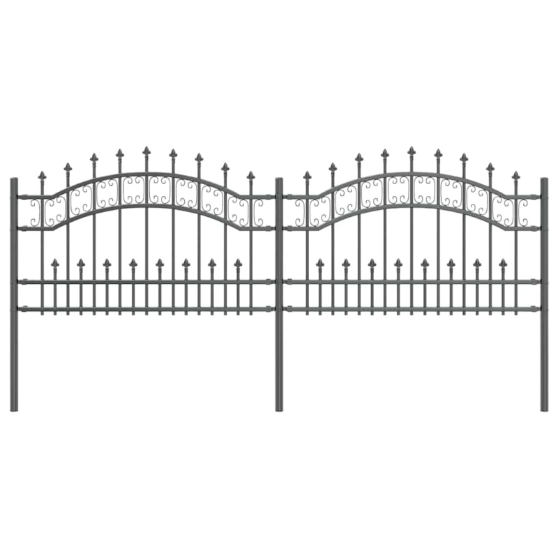 vidaXL Dārza žogs Pelēka 240 x 115 cm Pulverkrāsots tērauds