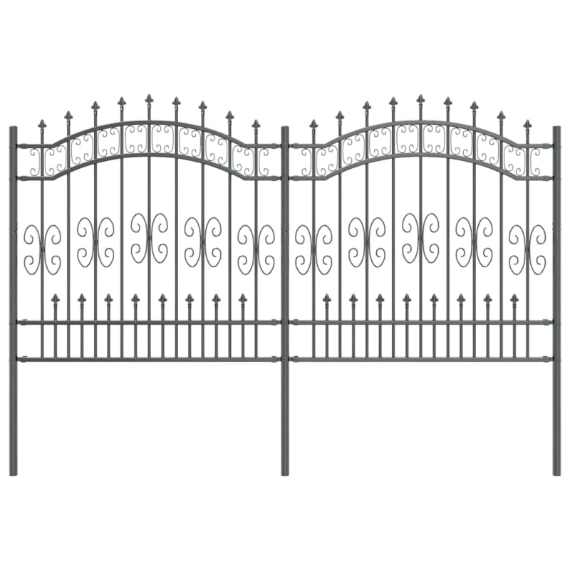 vidaXL Dārza žogs Pelēka 240 x 165 cm Pulverkrāsots tērauds