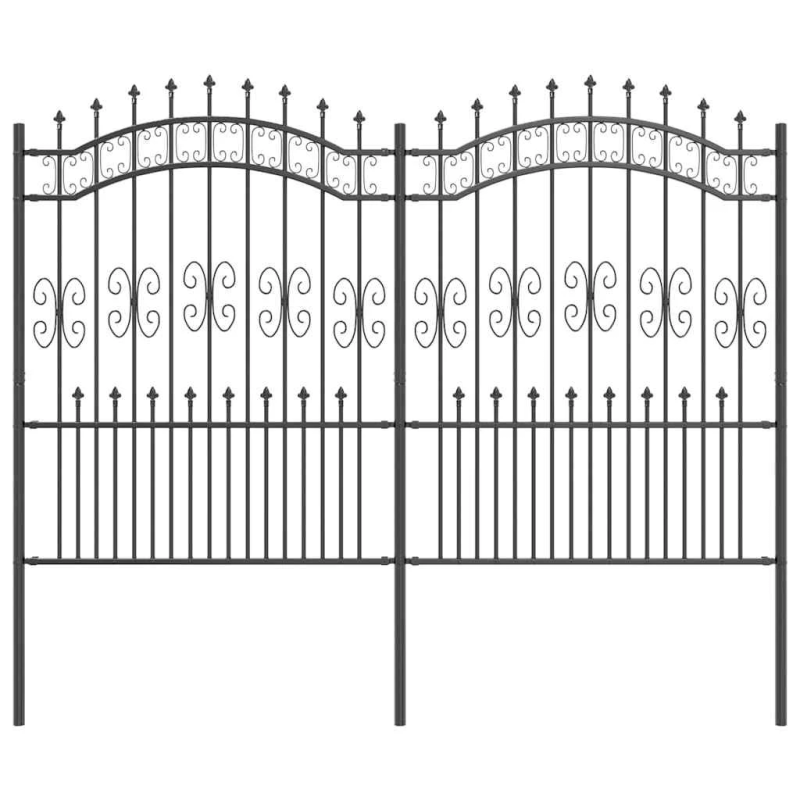 vidaXL Dārza žogs Pelēka 240 x 190 cm Pulverkrāsots tērauds