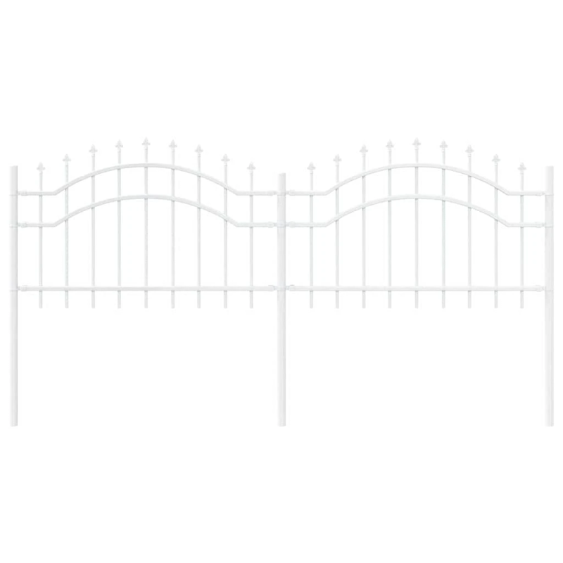 vidaXL Dārza žogs Balts 240 x 115 cm Pulverkrāsots tērauds