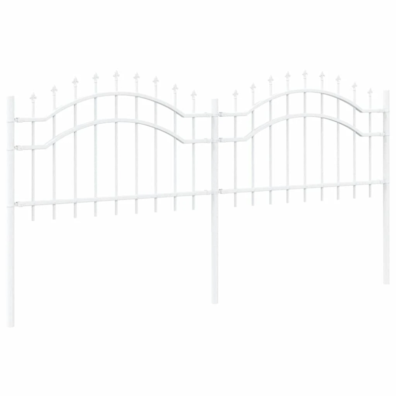 vidaXL Dārza žogs Balts 240 x 115 cm Pulverkrāsots tērauds