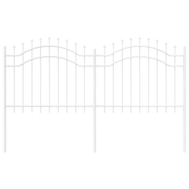 vidaXL Dārza žogs Balts 240 x 140 cm Pulverkrāsots tērauds