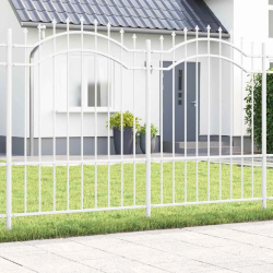 vidaXL Dārza žogs Balts 240 x 190 cm Pulverkrāsots tērauds