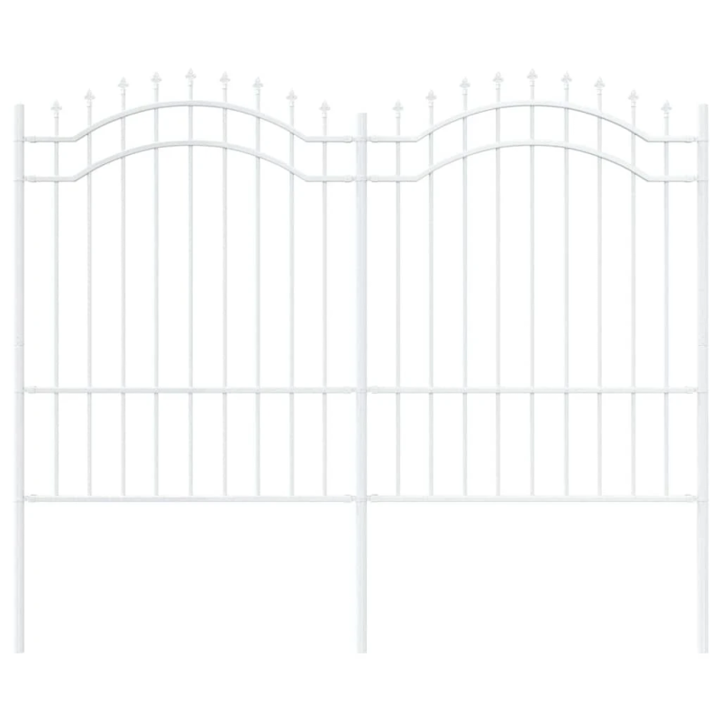 vidaXL Dārza žogs Balts 240 x 190 cm Pulverkrāsots tērauds