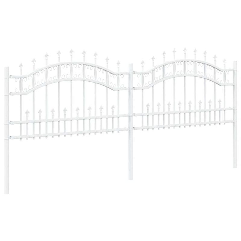 vidaXL Dārza žogs Balts 240 x 115 cm Pulverkrāsots tērauds