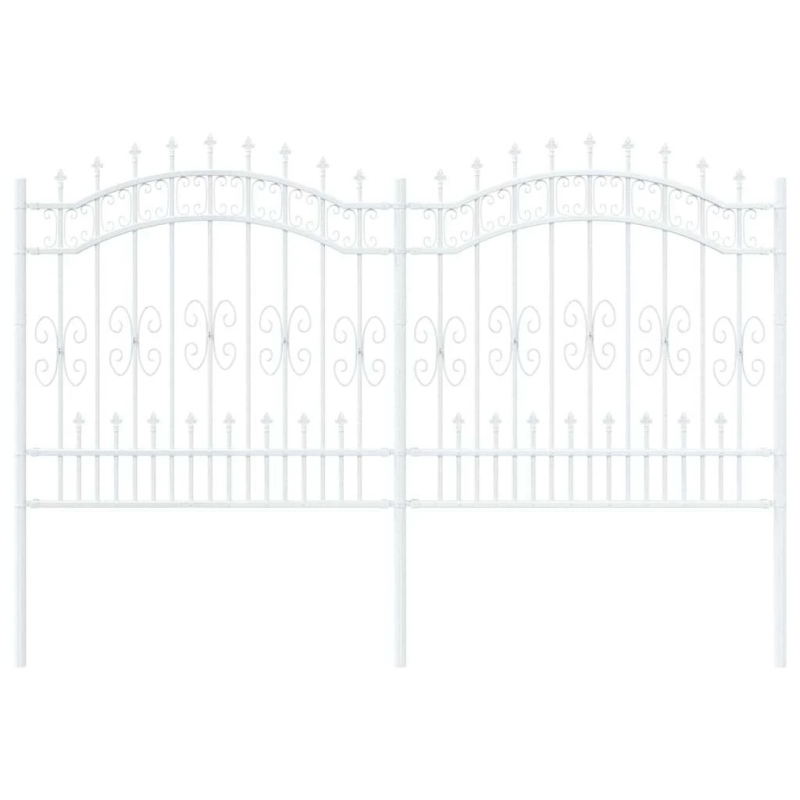 vidaXL Dārza žogs Balts 240 x 165 cm Pulverkrāsots tērauds