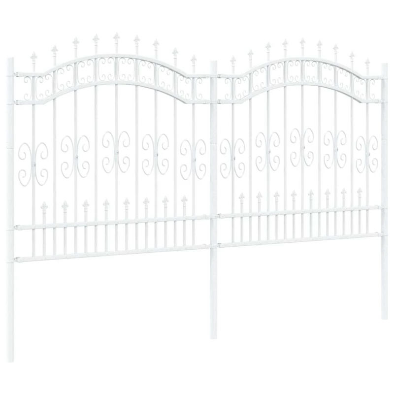 vidaXL Dārza žogs Balts 240 x 165 cm Pulverkrāsots tērauds