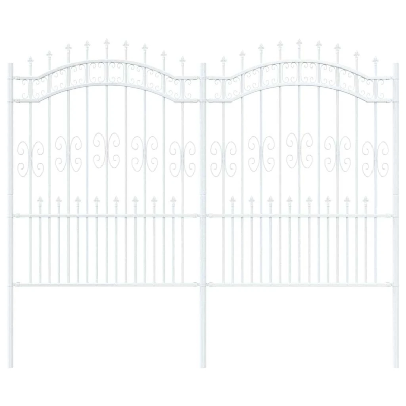 vidaXL Dārza žogs Balts 240 x 190 cm Pulverkrāsots tērauds