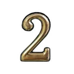 Numeris 2 N1011. žalvario spalvos. 5 cm