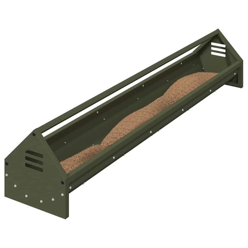 vidaXL Vistas barošanas grozs Olīvu zaļš 108 x 20,5 x 20 cm