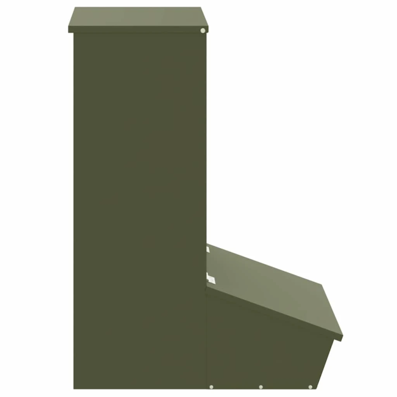 vidaXL Cūku barotava Olīvu zaļš 55 x 38 x 76 cm Auksti velmēts tērauds