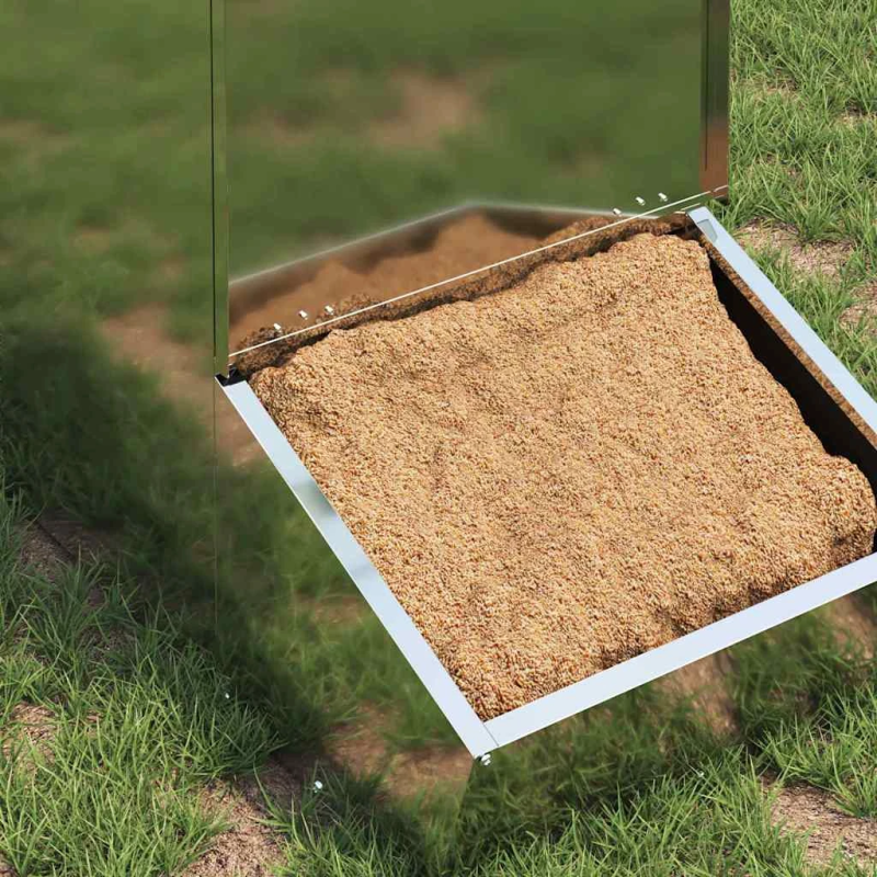 vidaXL Cūku barotava Sudraba 55 x 38 x 76 cm Cinkots tērauds