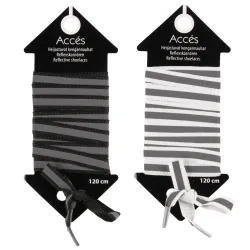 Shoelaces Acces, black, white, reflective