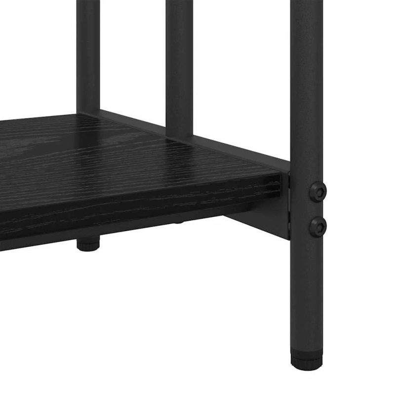 vidaXL Auduma statīvs ar plauktu Melns ozolkoks 90 x 30 x 100,5 cm