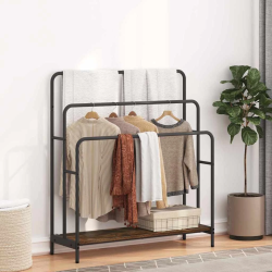 vidaXL Auduma statīvs ar plauktu Dūmaka ozols 90 x 30 x 100,5 cm