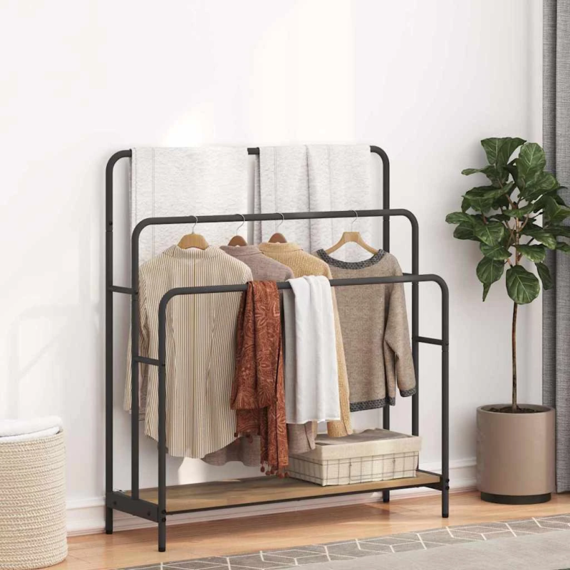 vidaXL Auduma statīvs ar plauktu Artisānā ozols 90 x 30 x 100,5 cm