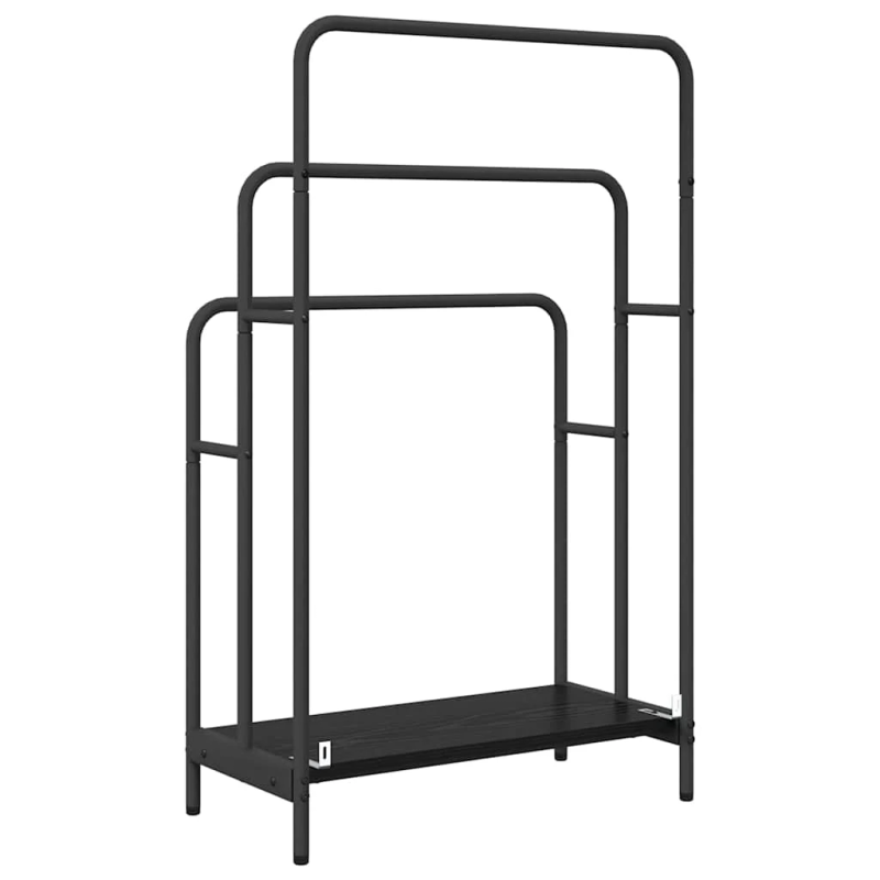 vidaXL Auduma statīvs ar plauktu Melns ozolkoks 60 x 30 x 100,5 cm