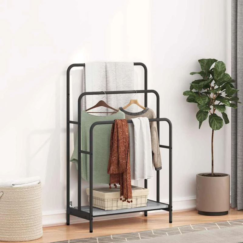 vidaXL Auduma statīvs ar plauktu Pelēks Sonoma 60 x 30 x 100,5 cm