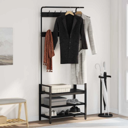 vidaXL Pakaramais Melns ozolkoks 75 x 34 x 184 cm Inženierijas koks