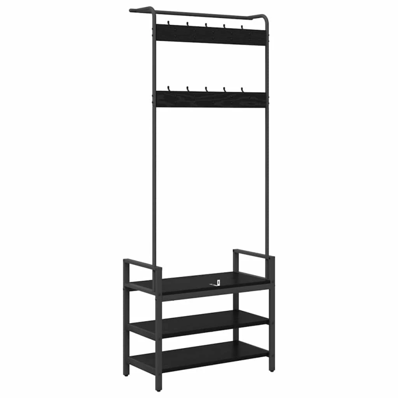 vidaXL Pakaramais Melns ozolkoks 75 x 34 x 184 cm Inženierijas koks