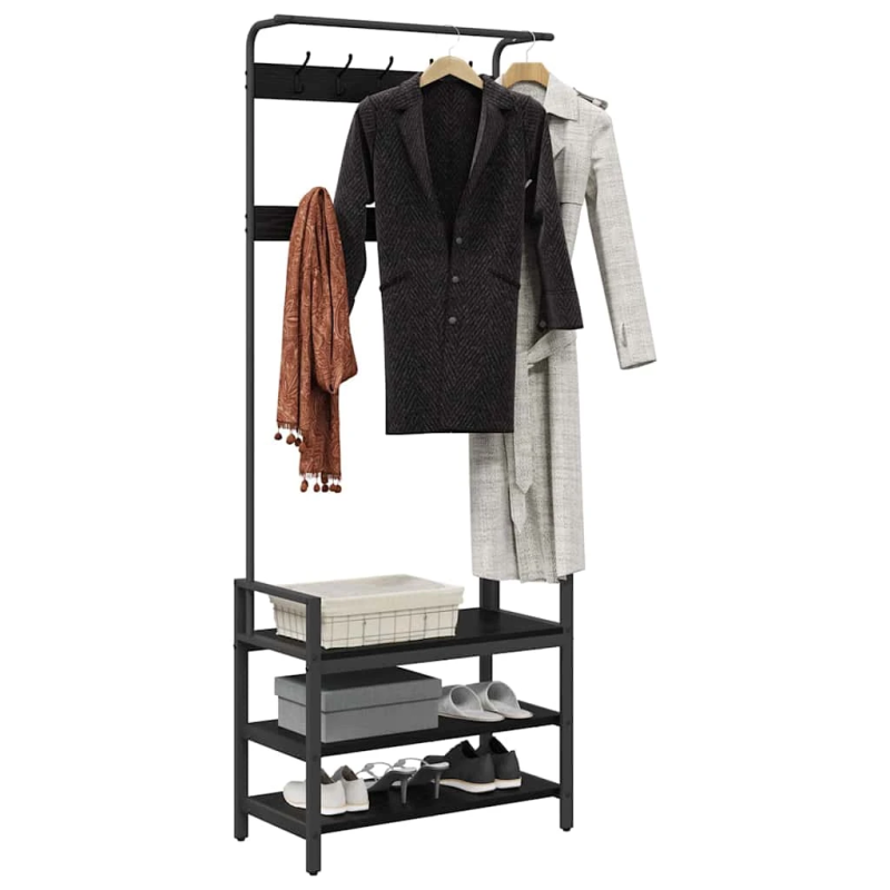 vidaXL Pakaramais Melns ozolkoks 75 x 34 x 184 cm Inženierijas koks