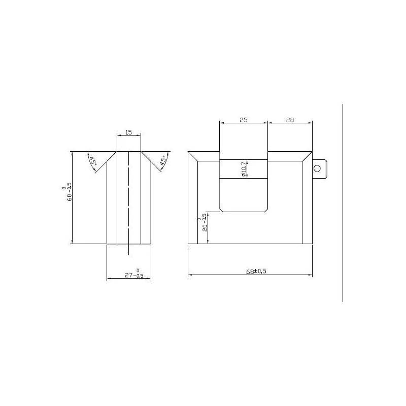 Piekaramā slēdzene Wushi HBX970. 70 x 60 mm