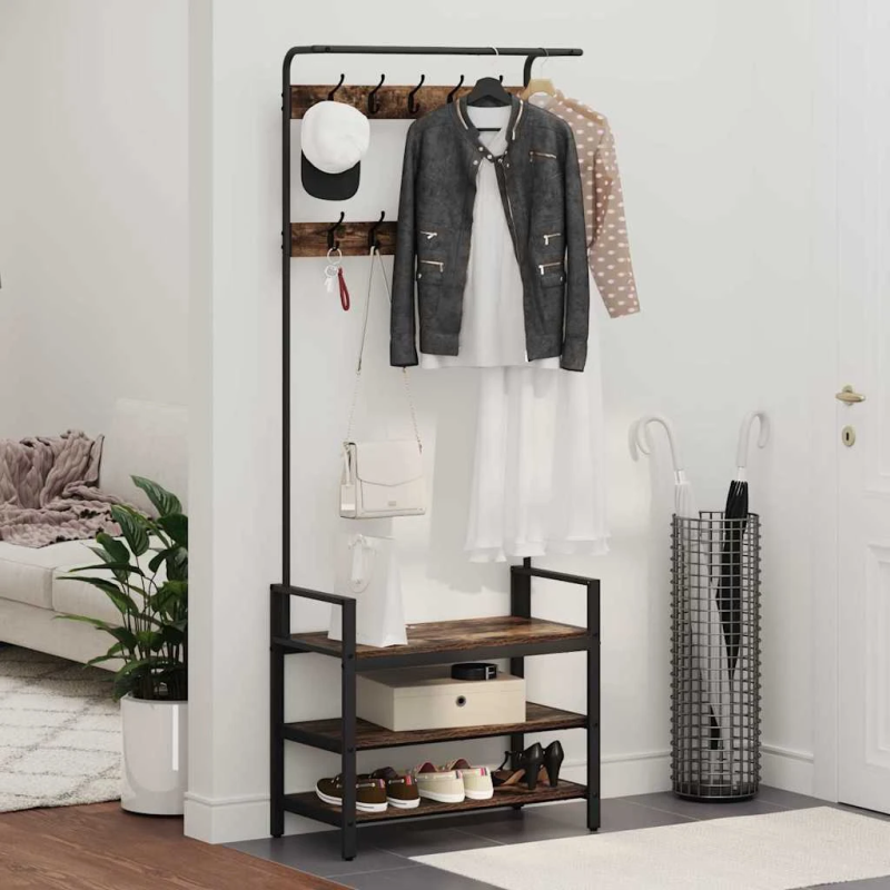 vidaXL Pakaramais Dūmaka ozols 75 x 34 x 184 cm Inženierijas koks