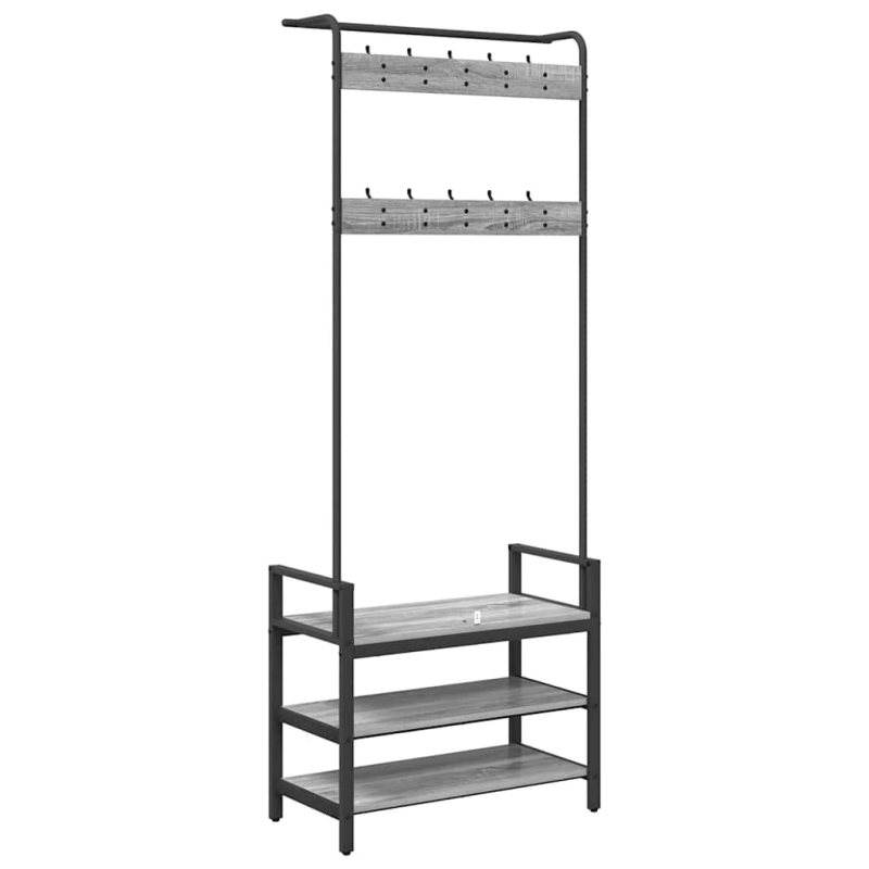 vidaXL Pakaramais Pelēks Sonoma 75 x 34 x 184 cm Inženierijas koks