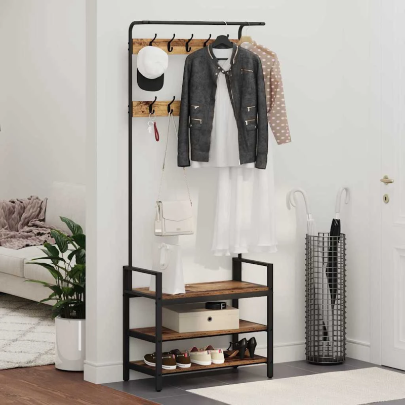 vidaXL Pakaramais Vecs koks 75 x 34 x 184 cm Inženierijas koks