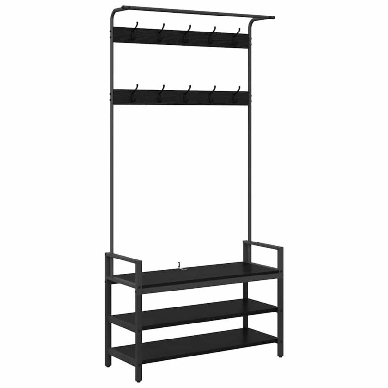 vidaXL Pakaramais Melns ozolkoks 95 x 34 x 184 cm Inženierijas koks